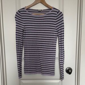 Twik Striped Lilac and Black Long-Sleeve Women's Top - Size XS